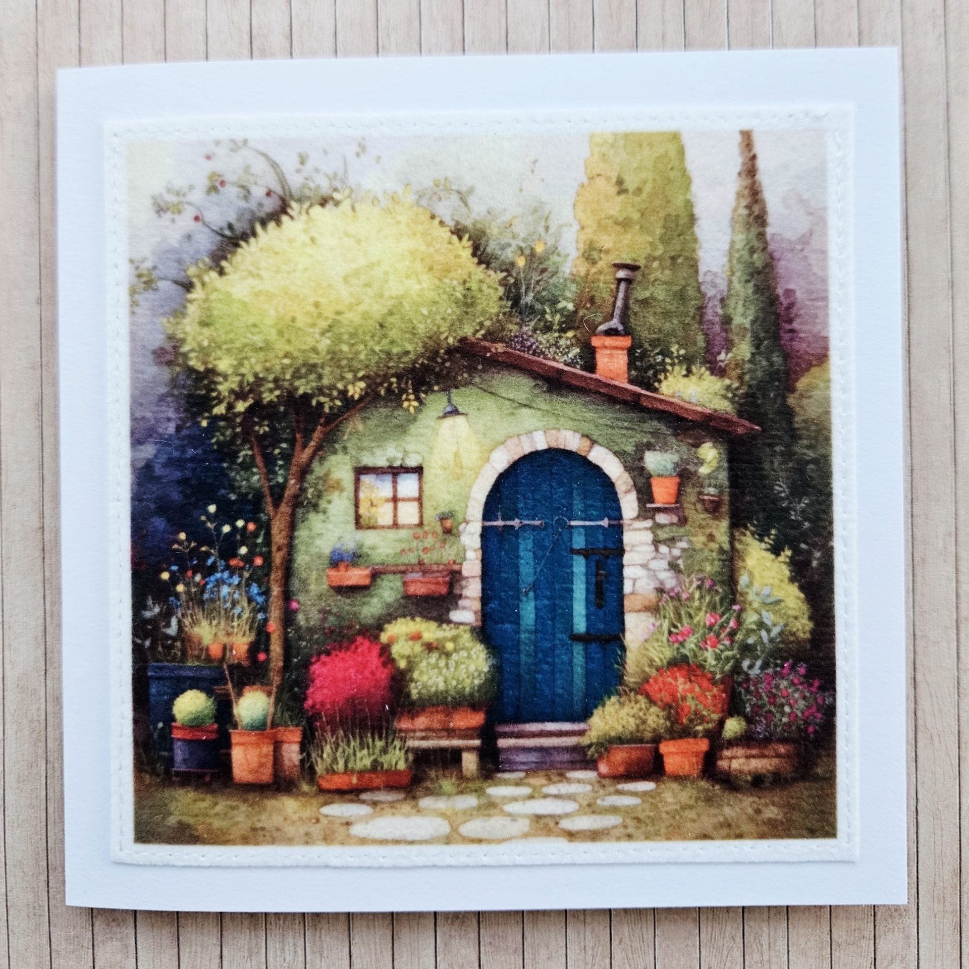 Handmade Garden Shed Fabric Greeting Cards – Set of 5 - Image 6