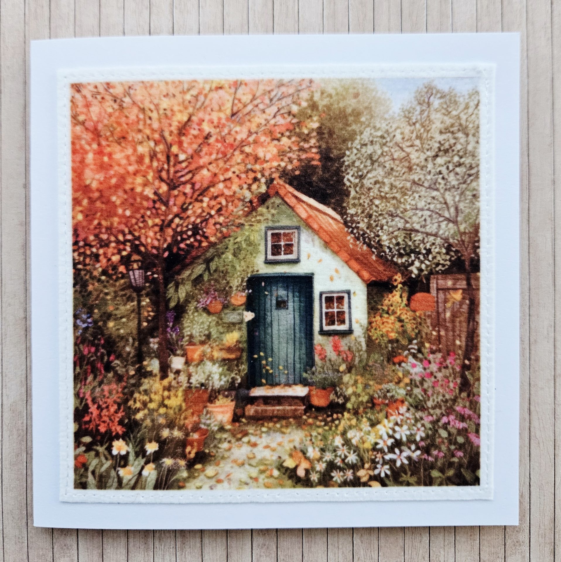 Handmade Garden Shed Fabric Greeting Cards – Set of 5 - Image 7