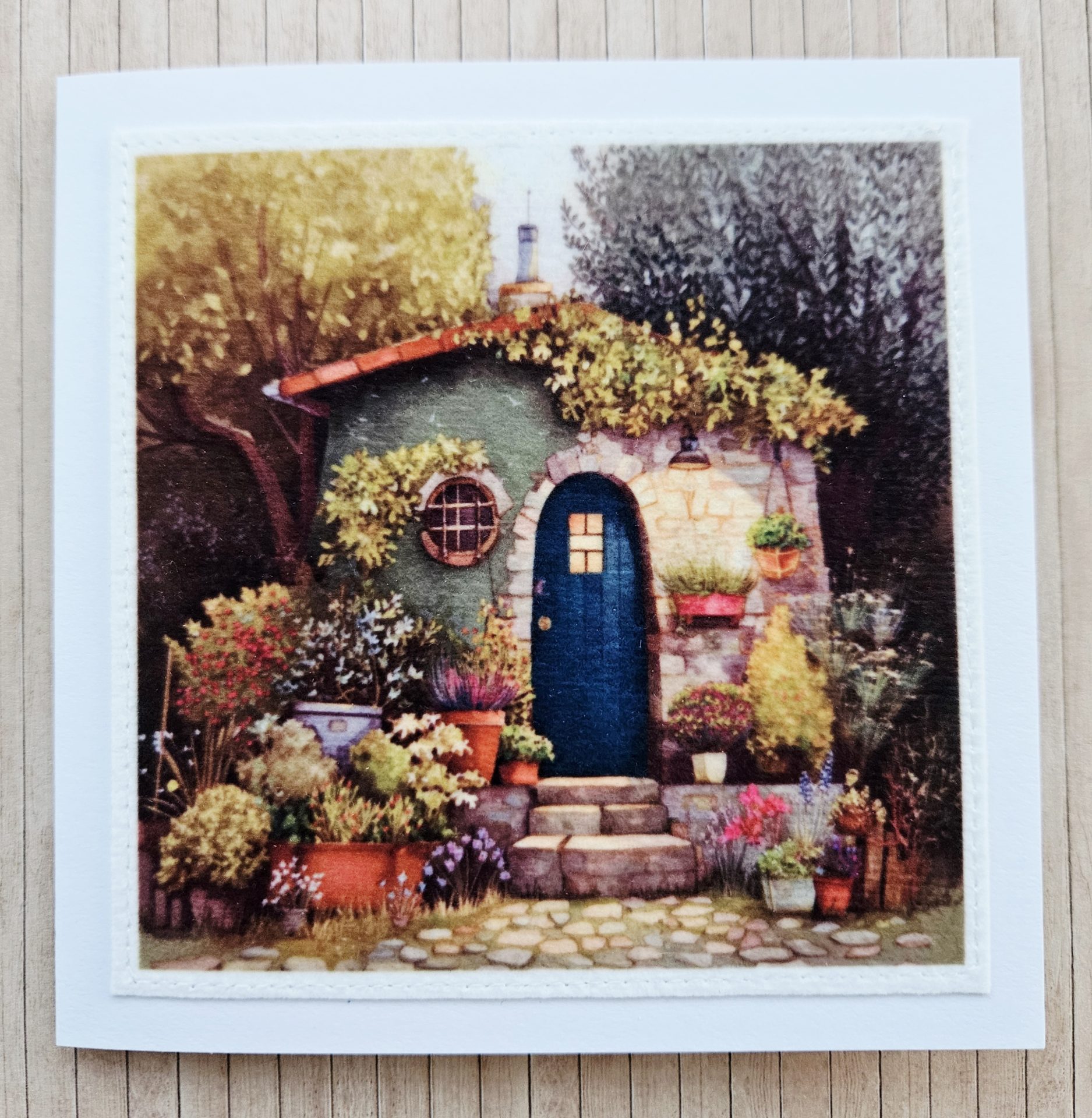 Handmade Garden Shed Fabric Greeting Cards – Set of 5 - Image 8