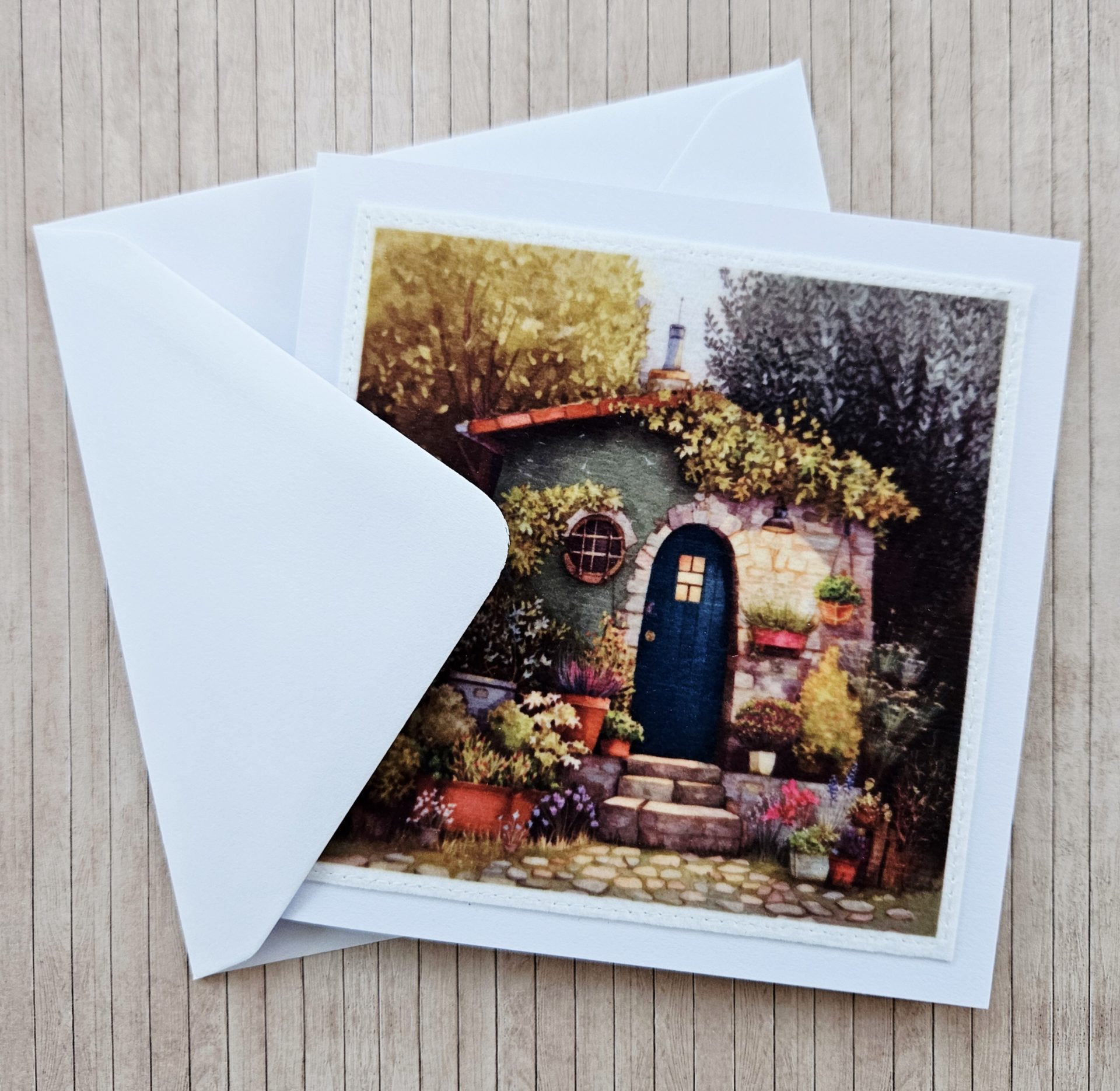 Handmade Garden Shed Fabric Greeting Cards – Set of 5 - Image 13