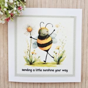 Sending a Little Sunshine Card – Handmade Bee Encouragement Greeting Card