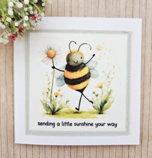 Sending a Little Sunshine Card – Handmade Bee Encouragement Greeting Card