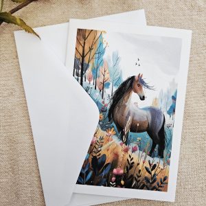 illustrated animal cards printed on textured card