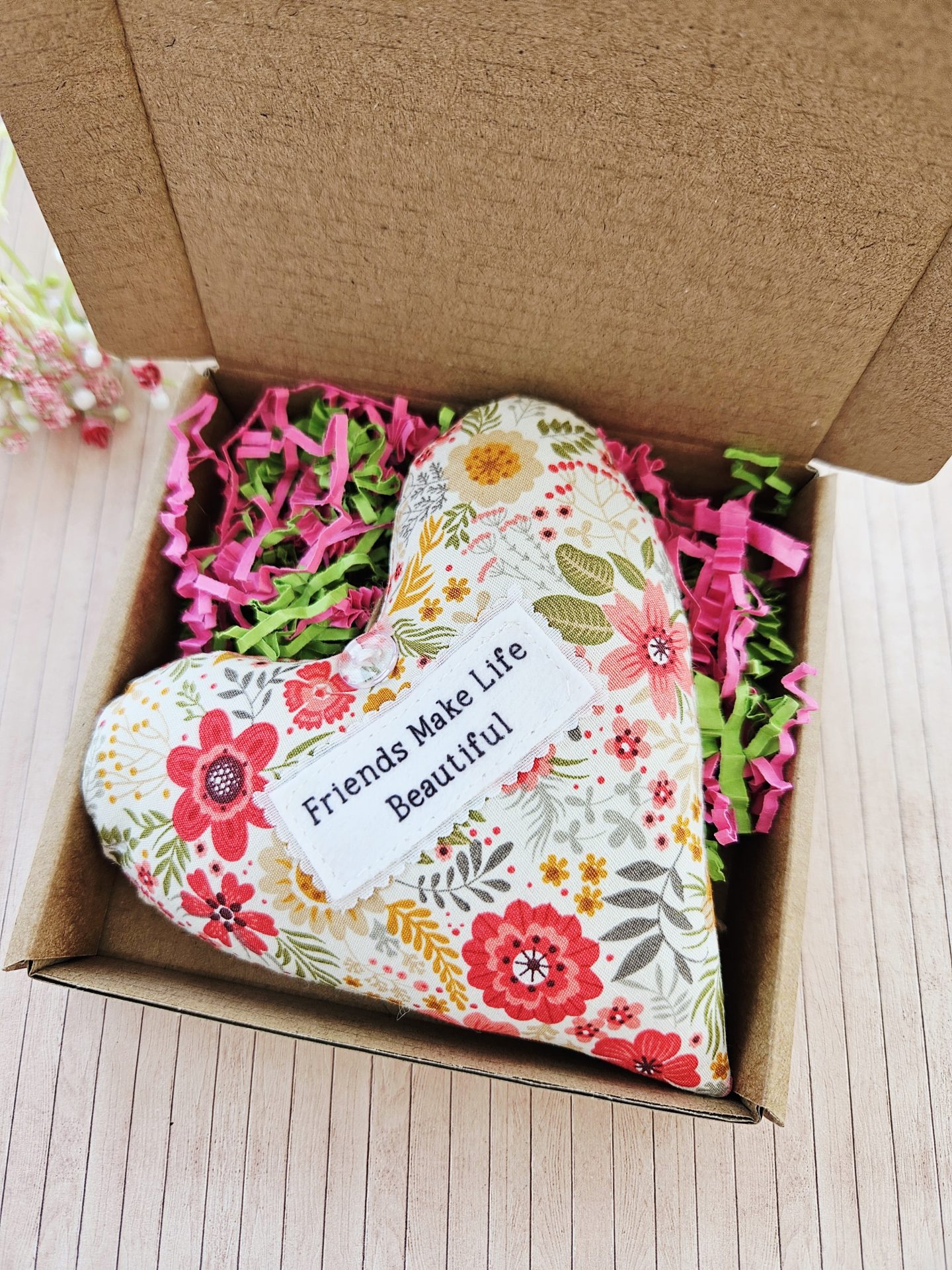 Gift boxed friendship hanging heart gift ready for giving