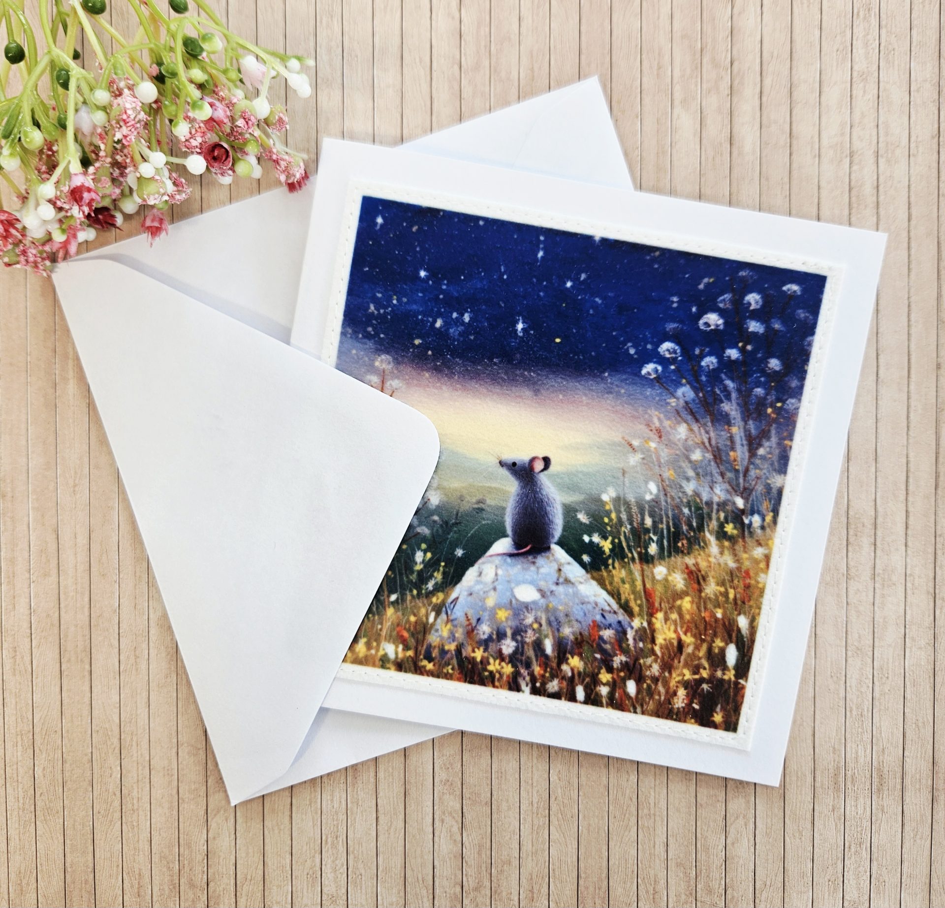 nature inspired mouse card countryside design