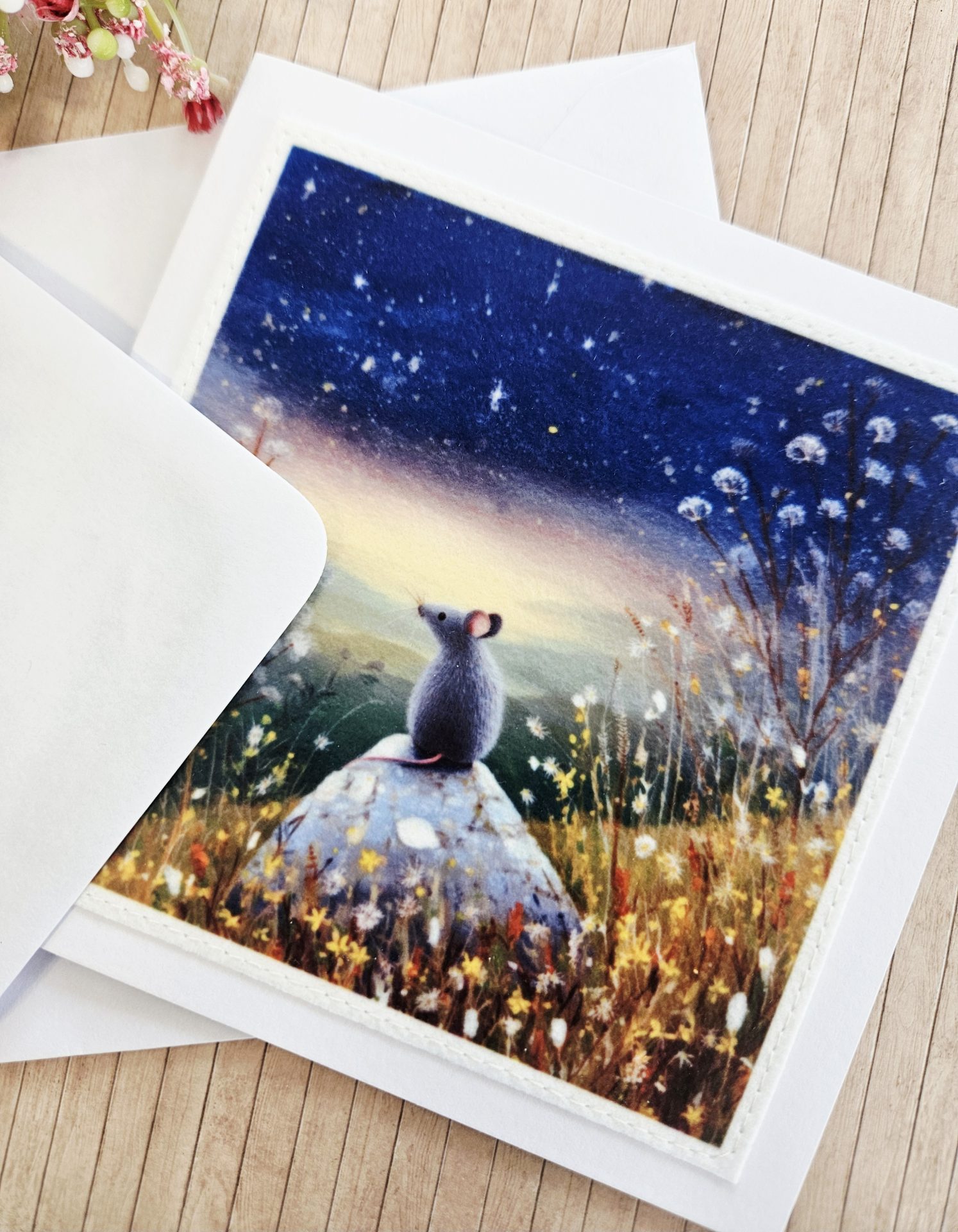 woodland animal greeting card mouse illustration