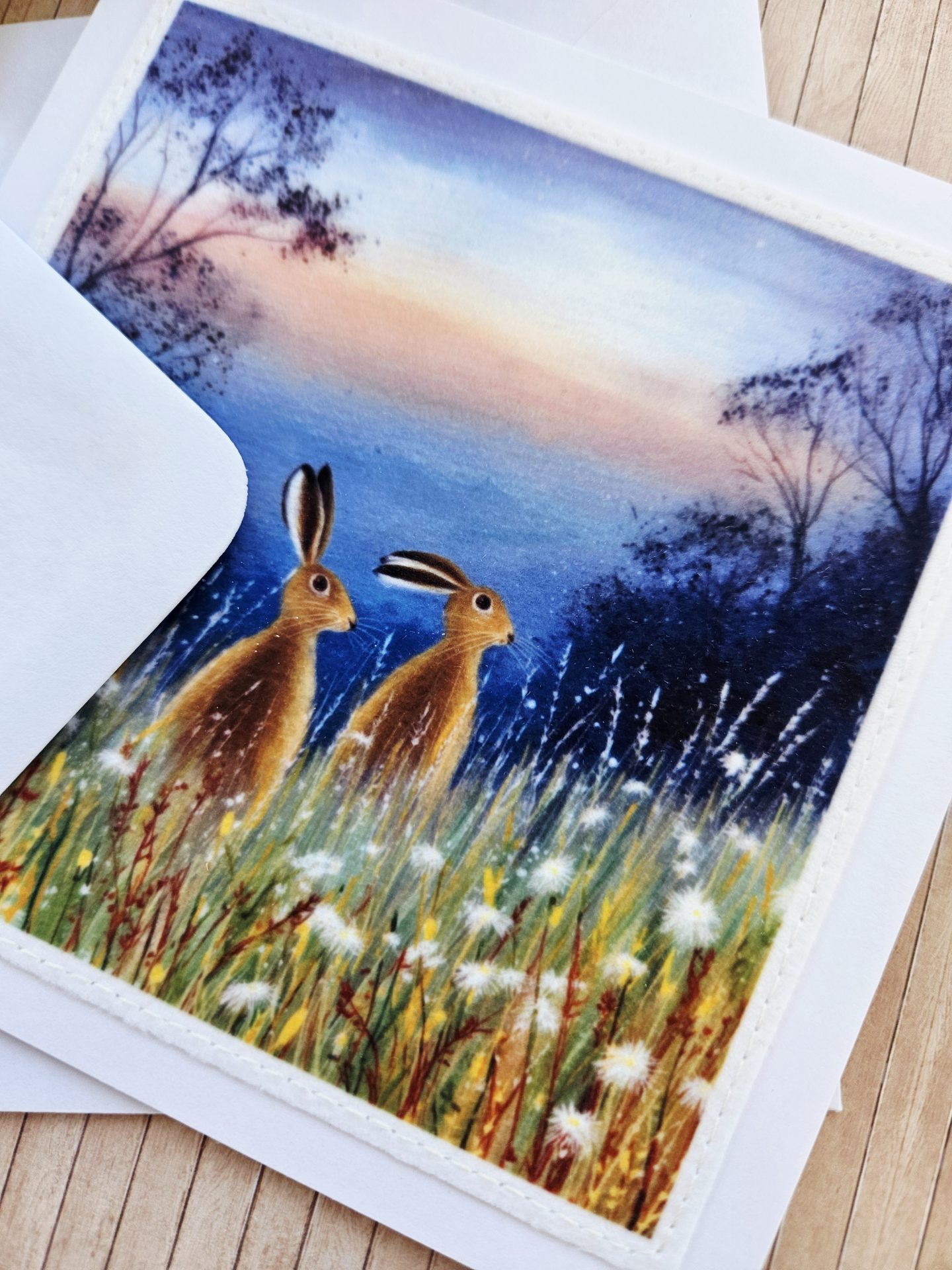 woodland animal greeting card hare illustration
