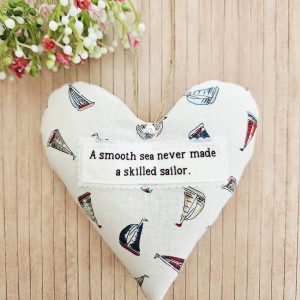 sailing quote fabric heart boat print handmade