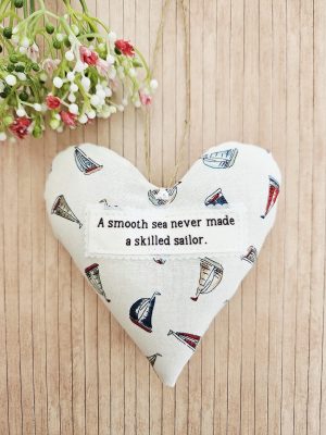 sailing quote fabric heart boat print handmade