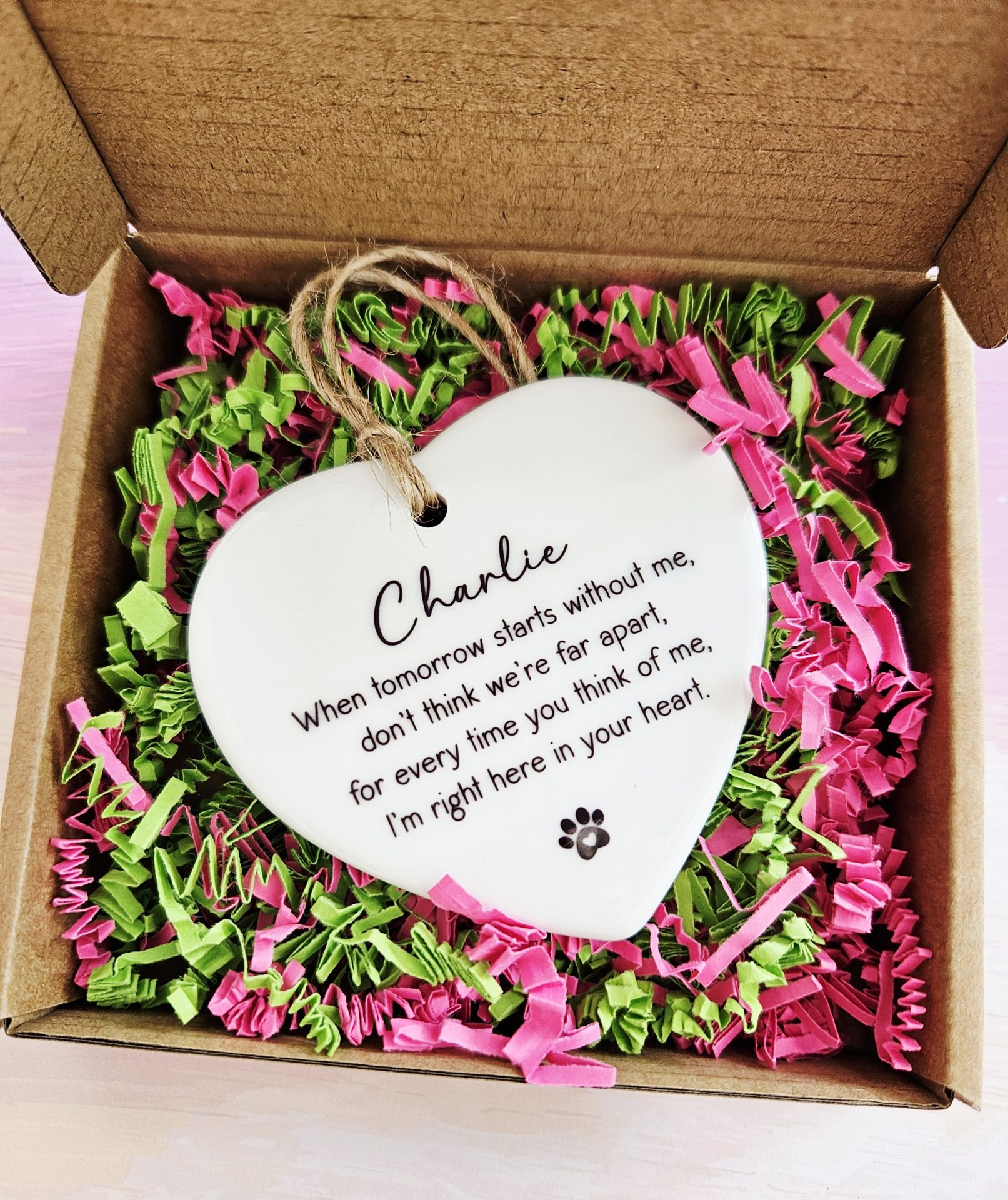pet sympathy gift dog memorial ceramic heart keepsake