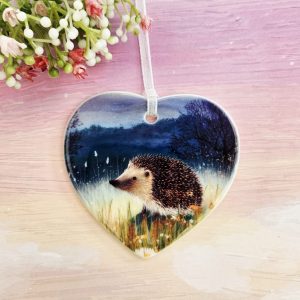 hedgehog ceramic heart woodland design