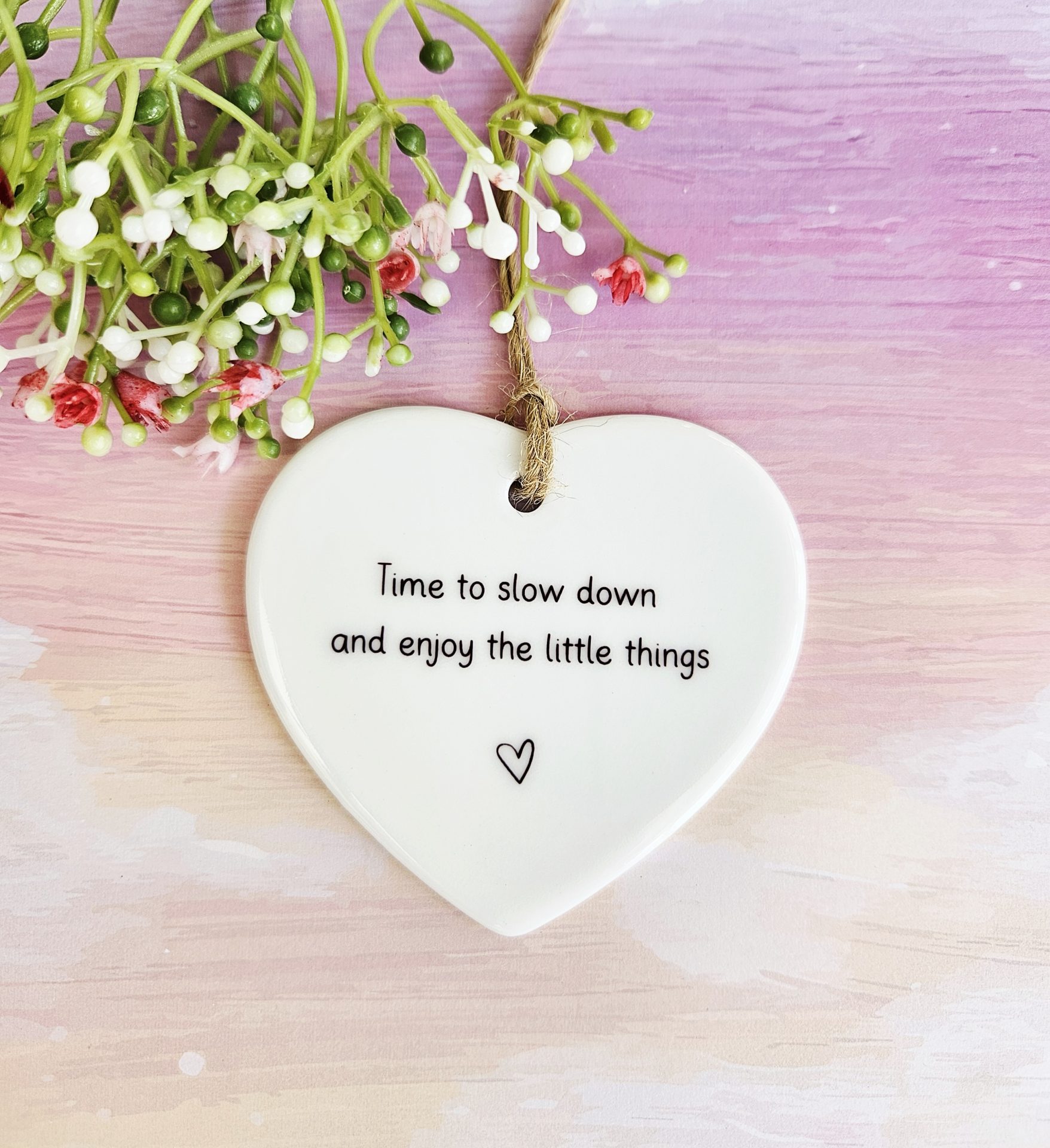 mindfulness ceramic heart keepsake gift