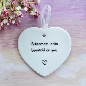retirement ceramic heart keepsake gift