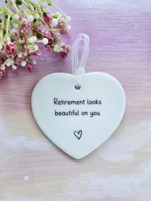 retirement ceramic heart keepsake gift