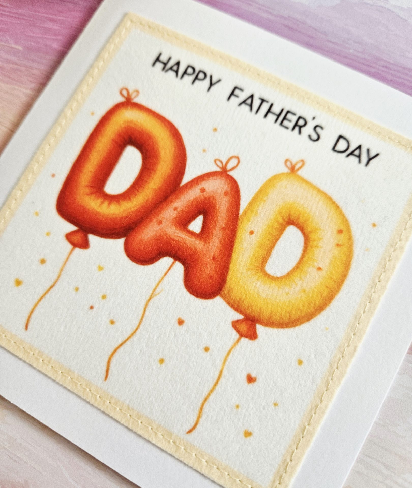 colourful handmade dad card