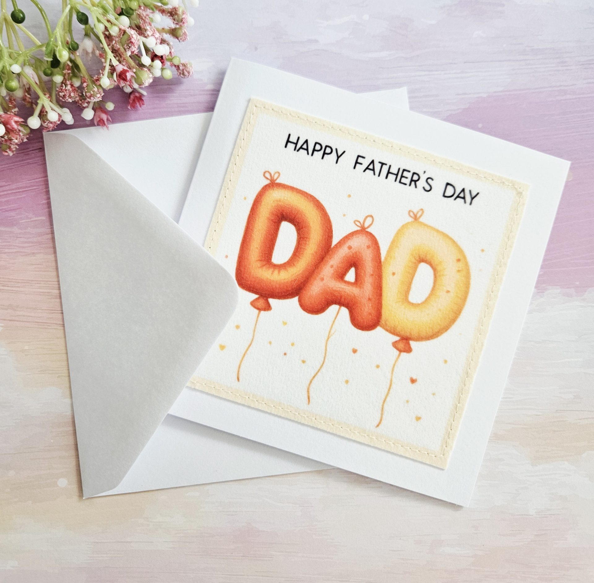 stitched fabric Father’s Day card