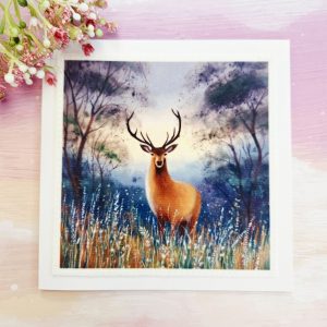 handmade stag greeting card