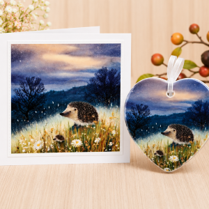 Matching hedgehog ceramic and card