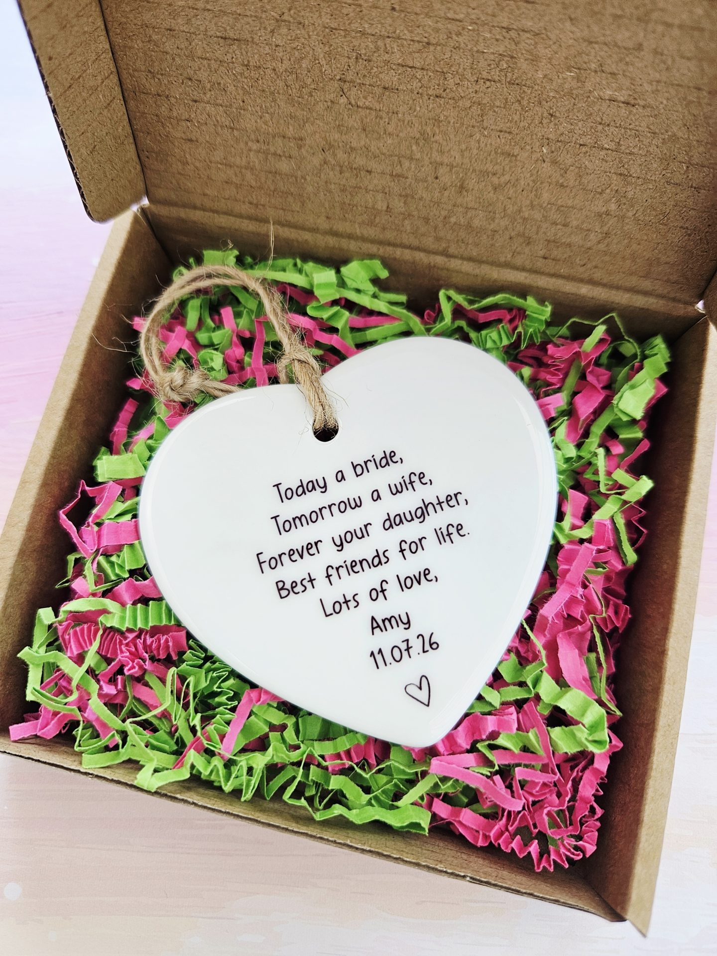 Personalised wedding keepsake for Mother of the Bride gift