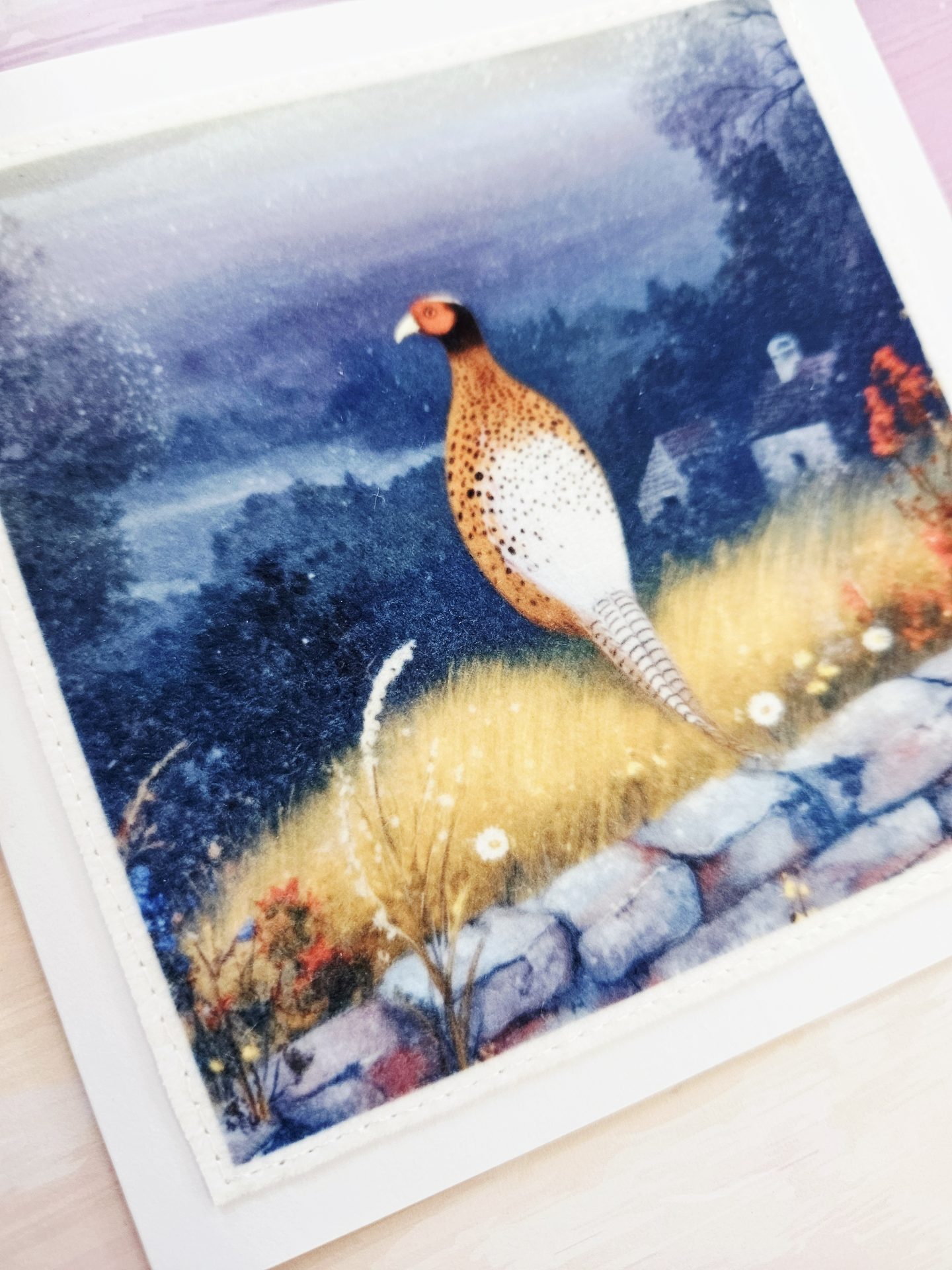 Handmade bird greeting card inspired by British countryside wildlife